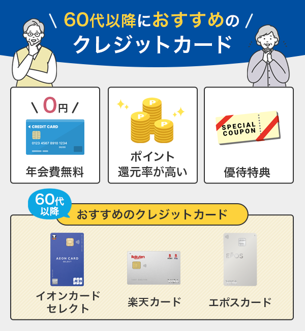 60代以上におすすめのクレジットカード