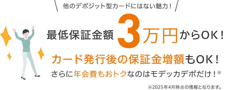 最低保証金額3万円からOK
