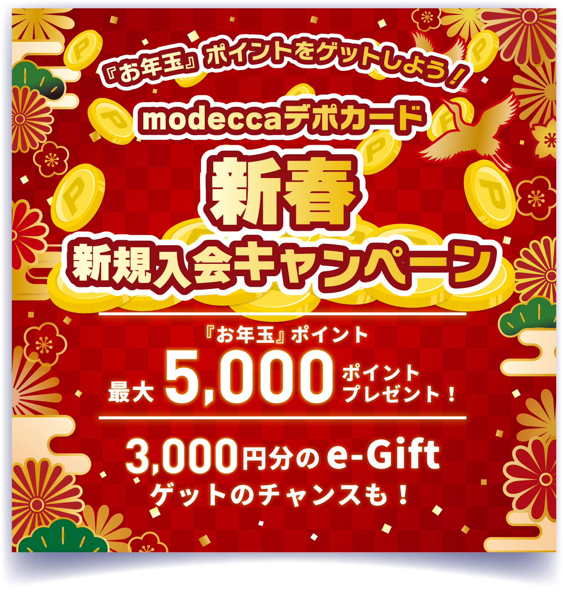 modeccaデポカード新春新規入会キャンペーン
