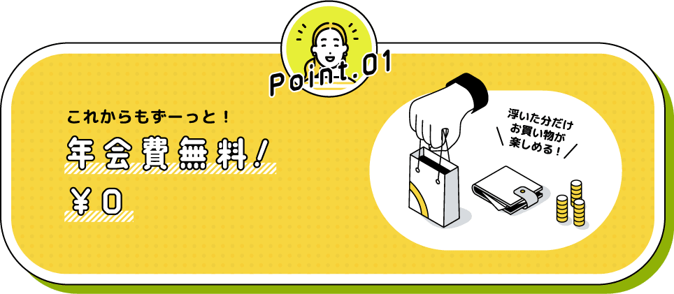 これからもずーっと年会費無料！¥0